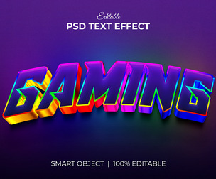 3D Gaming 1 PSD Fully Editable Text Effect. Layer Style PSD Mockup Template