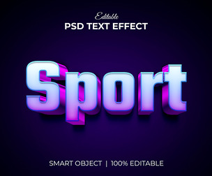 3D Sport PSD Fully Editable Text Effect. Layer Style PSD Mockup Template