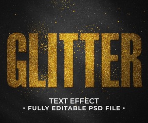 Glitter PSD Fully Editable Text Effect. Layer Style PSD Mockup Template