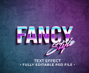 3D Fancy Style PSD Fully Editable Text Effect. Layer Style PSD Mockup Template