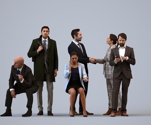 Basics_0331 - Business A set containing 5 models of male and female adults standing in business