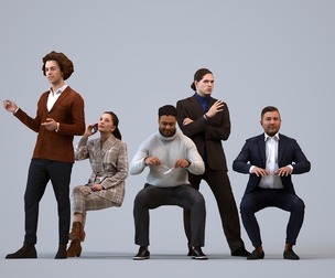 Basics_0346 - Business A set containing 5 models of male and female adults sitting in business