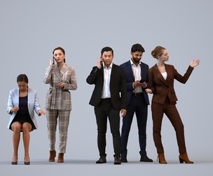 Basics_0376 - Business A set containing 5 models of male and female adults standing in business