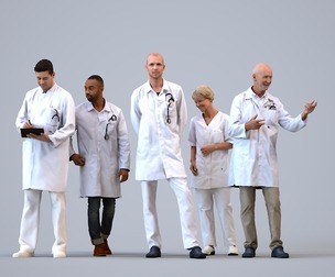 Basics_0394 - Medical A set containing 5 models of male and female adults working in the medical