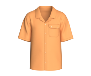 Men Cuban Camp Collar Shirt With Chest Pocket | Marvelous / Clo3d / obj / fbx