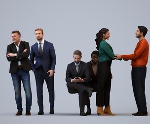Basics_0430 - Business A set containing 5 models of male and female adults standing in business