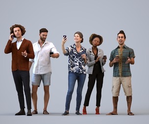 Basics_0434 - Standing A set containing 5 models of male and female adults standing in casual attire