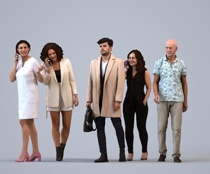 Basics_0449 - Walking A set containing 5 models of male and female adults walking in business