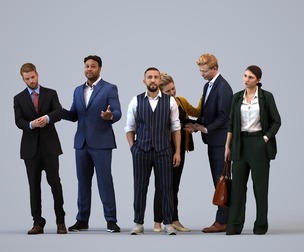 Basics_0451 - Business A set containing 5 models of male and female adults standing in business