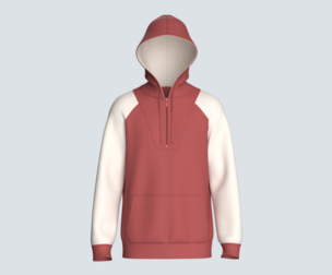 Men 2 Ton Color Block Half-Zip Hoodie | Marvelous / Clo3d / obj / fbx