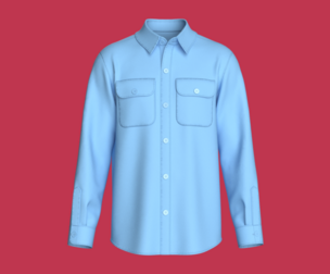 Men Long-Sleeve Shirt With Dual Flap Pockets | Marvelous / Clo3d / obj / fbx