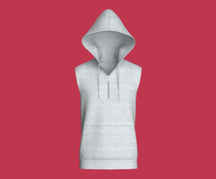 Men Sleeveless Half-Zip Melange Hoodie | Marvelous / Clo3d / obj / fbx
