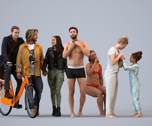 Basics_0466 - Mix A set containing 5 models of male and female adults in casual attire