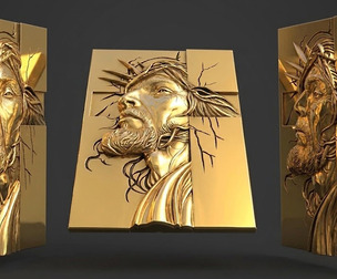 Jesus Christ Pendant 3D STL OBJ ZTL - Religious Jewelry Model