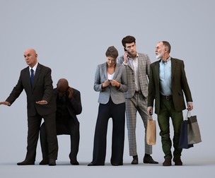 Basics_0483 - Business A set containing 5 models of male and female adults standing in business