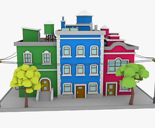 LowPoly City Block04