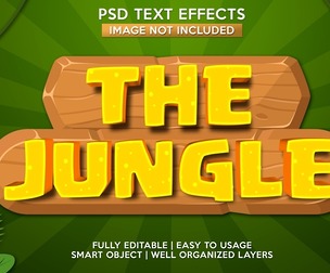 3D The Jungle PSD Fully Editable Text Effect. Layer Style PSD Mockup Template