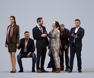 Basics_0503 - Business A set containing 5 models of male and female adults standing in business