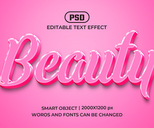 3D Beryl PSD Fully Editable Text Effect. Layer Style PSD Mockup Template