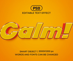 3D Calm PSD Fully Editable Text Effect. Layer Style PSD Mockup Template