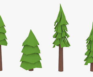 LowPoly Pine Trees 3D model