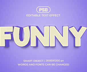3D Funny PSD Fully Editable Text Effect. Layer Style PSD Mockup Template