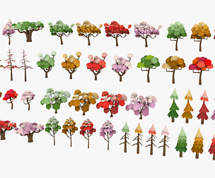 3D Cartoon LowPoly Trees Pack