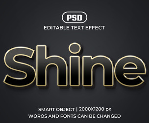 3D Shine PSD Fully Editable Text Effect. Layer Style PSD Mockup Template
