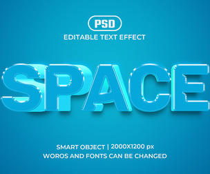 3D Space PSD Fully Editable Text Effect. Layer Style PSD Mockup Template