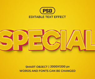 3D Special PSD Fully Editable Text Effect. Layer Style PSD Mockup Template