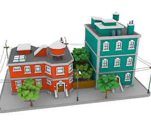 LowPoly City Block01