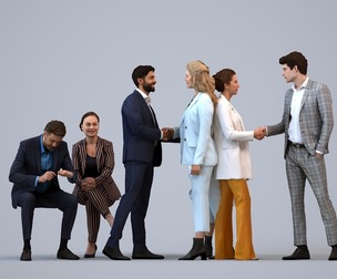 Basics_0518 - Business A set containing 5 models of male and female adults sitting in business