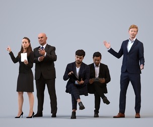 Basics_0528 - Business A set containing 5 models of male and female adults standing in business