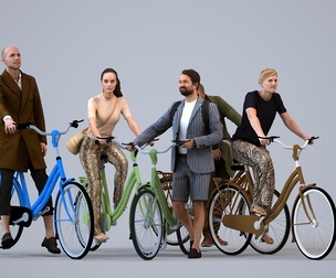 Basics_0530 - Cycling A set containing 5 models of male and female adults standing in casual attire