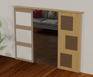 Wooden Sliding Door Set V2