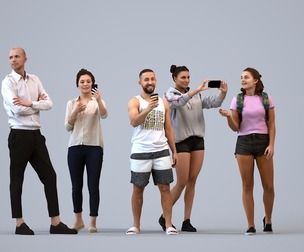 Basics_0543 - Standing A set containing 5 models of male and female adults standing in casual attire