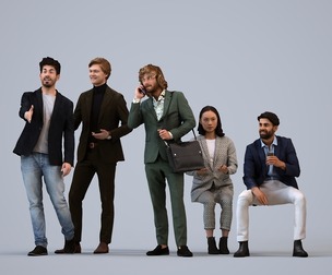 Basics_0549 - Business A set containing 5 models of male and female adults standing in business