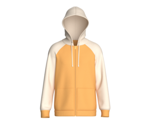 Men Raglan Zip-Up Hoodie With Kangaroo Pockets | Marvelous / Clo3d / obj / fbx