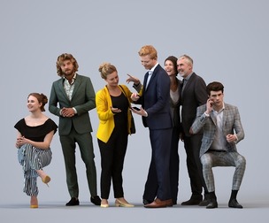 Basics_0402 - Business A set containing 5 models of male and female adults standing in business