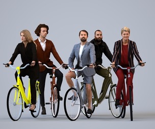 Basics_0566 - Cycling A set containing 5 models of male and female adults in business attire in