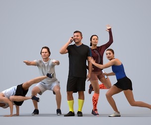 Basics_0570 - Sport A set containing 5 models of male and female adults running in sport attire