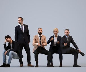 Basics_0577 - Business A set containing 5 models of male and female adults sitting in business