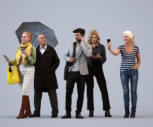 Basics_0585 - Standing A set containing 5 models of male and female adults standing in business