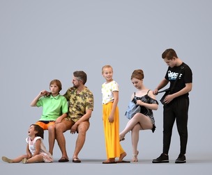 Basics_0613 - Kids A set containing 5 models of male and female teens standing in casual attire in