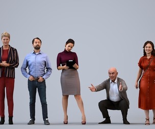 Basics_0620 - Standing A set containing 5 models of male and female adults standing in business