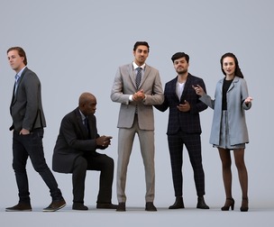 Basics_0634 - Business A set containing 5 models of male and female adults standing in business