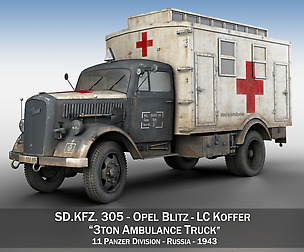 Opel Blitz - 3t Ambulance Truck - 11 PzDiv