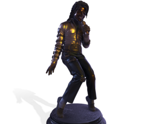 MJ PBR Realistic 1980s Pop Icon Bad Tour Dance Pose Statue
