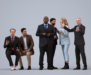 Basics_0640 - Business A set containing 5 models of male and female adults standing in business