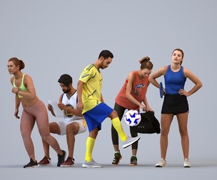 Basics_0676 - Sport A set containing 5 models of male and female adults running in sport attire
